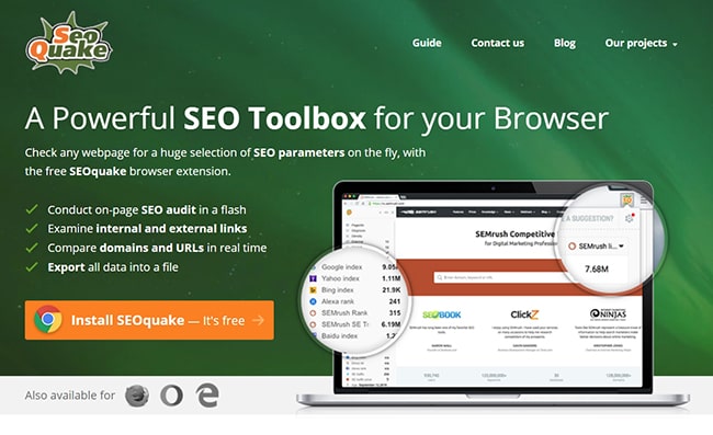 C&agrave;i đặt SEOquake tr&ecirc;n Chrome